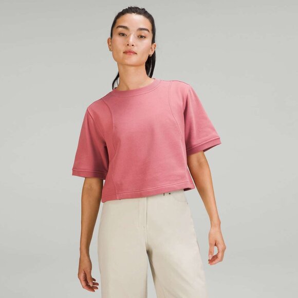 lululemon athletica Tops - Lululemon Cotton French Terry + Swift T-Shirt in Brier Rose
